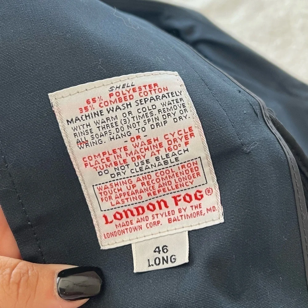 VINTAGE London Fog Maincoats Men's Blue Rain Trench Coat